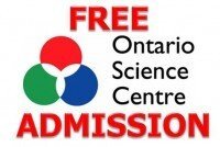 Historical event graphic: FREE General Admission - Ontario Science Centre