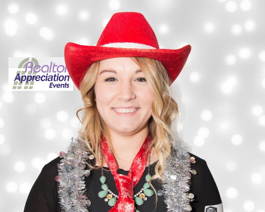 Guest wearing a red cowboy hat in the archived photo booth